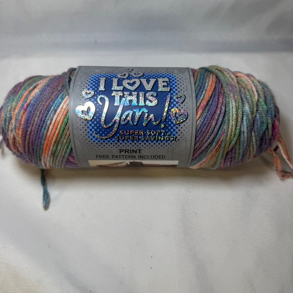 Hobby Lobby I Love This Yarn Print Sunset 416 Acrylic Medium 4 Worsted 252 Yards